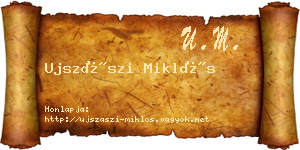 Ujszászi Miklós névjegykártya