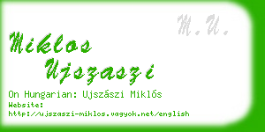 miklos ujszaszi business card
